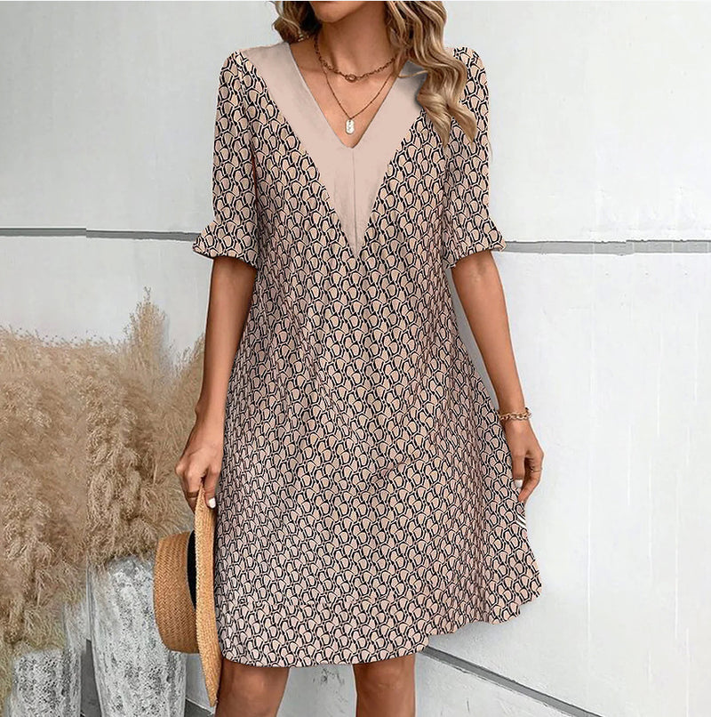 loose V-neck dress, view 6 - MRSLM