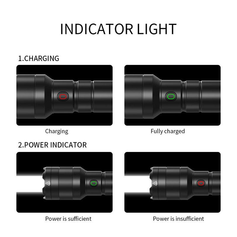 Long range tactical LED flashlight with power bank, view 7 - MRSLM