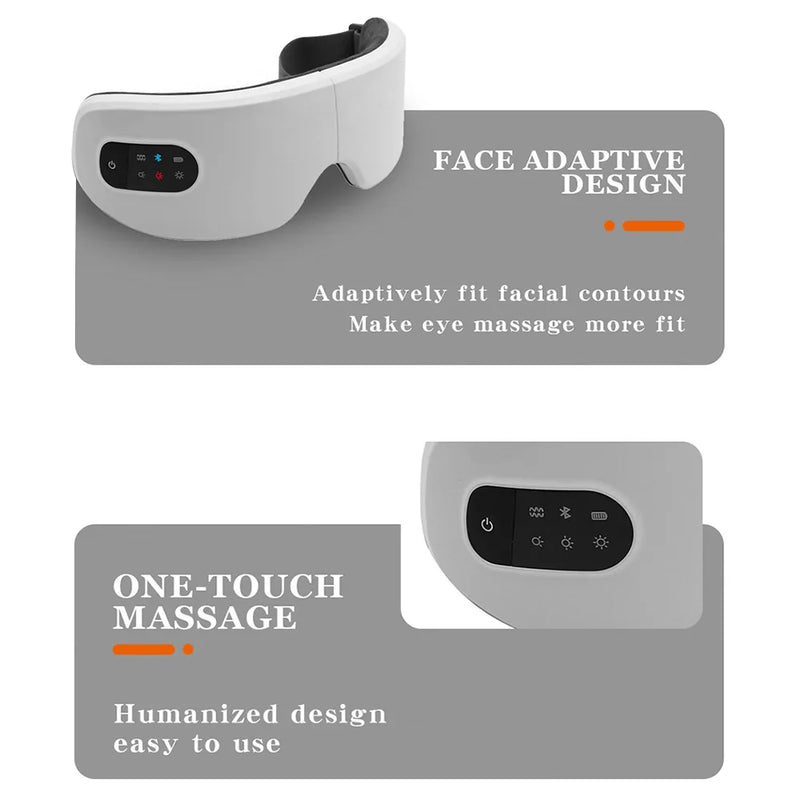 smart eye massager with heat and bluetooth, view 4 - MRSLM
