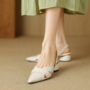 leather pointed toe sandals, view 22 - MRSLM