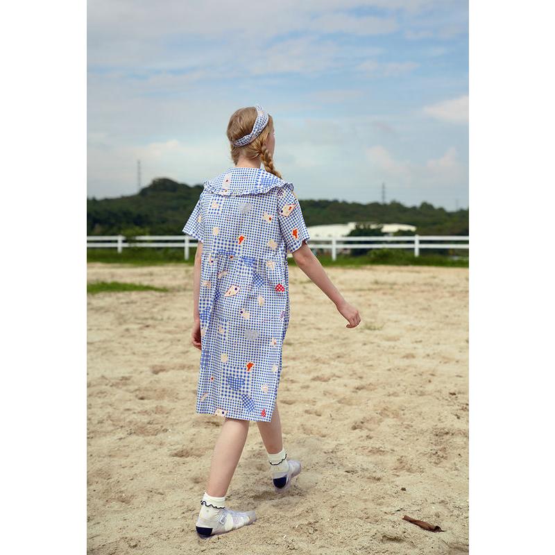 women's chiffon summer dress with peter pan collar, view 7 - MRSLM
