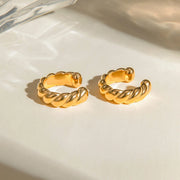 gold plated twine round ear clip, view 3 - MRSLM