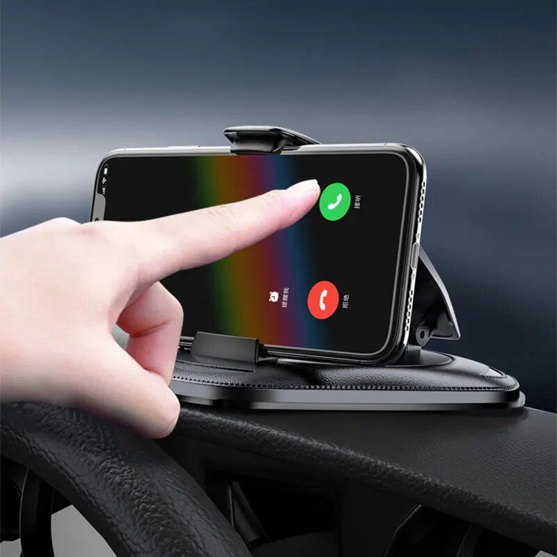 Universal Dashboard &amp; Armrest Car Phone Mount - Sleek Black ABS Holder