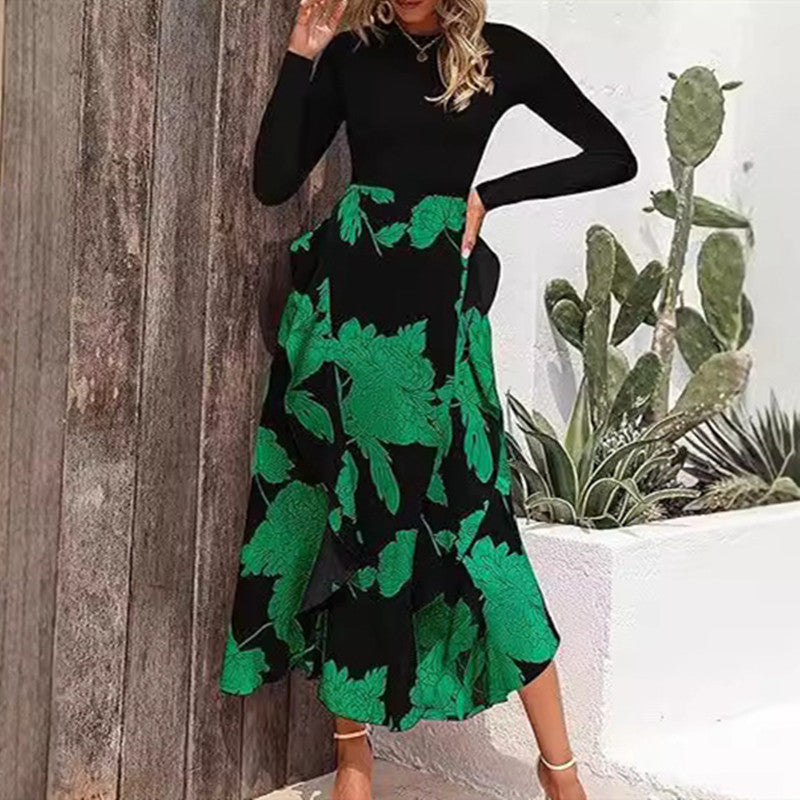 slim patchwork ruffle dress - MRSLM