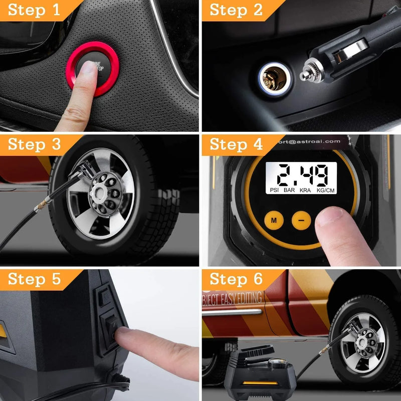 portable car tire inflator, view 4 - MRSLM