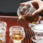crystal floating flower glass tea set - MRSLM