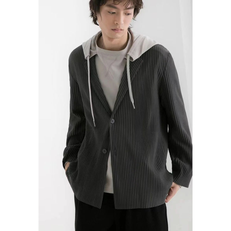 men's slim fit pleated blazer, view 2 - MRSLM