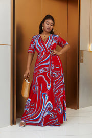 bohemian tie-dye swing dress, view 6 - MRSLM