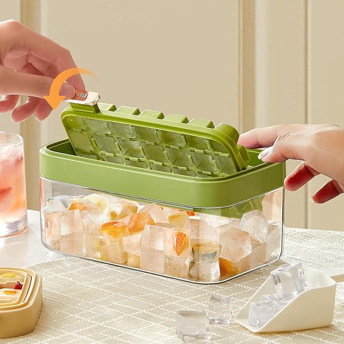 Square ice cube tray with flip-top lid, view 8 - MRSLM