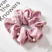 satin pearl scrunchies, view 8 - MRSLM