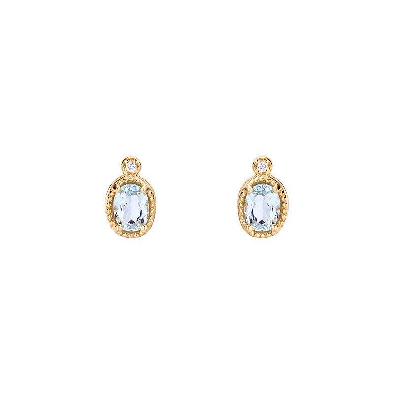 Simple Retro Sky Blue Topa Earrings