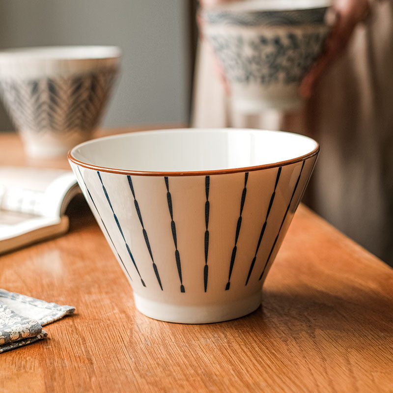 underglaze ceramic noodle bowl, view 4 - MRSLM