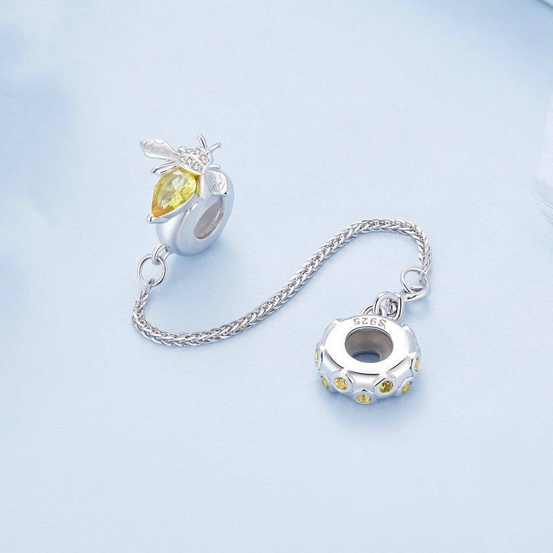 s925 silver bee safety chain, view 4 - MRSLM