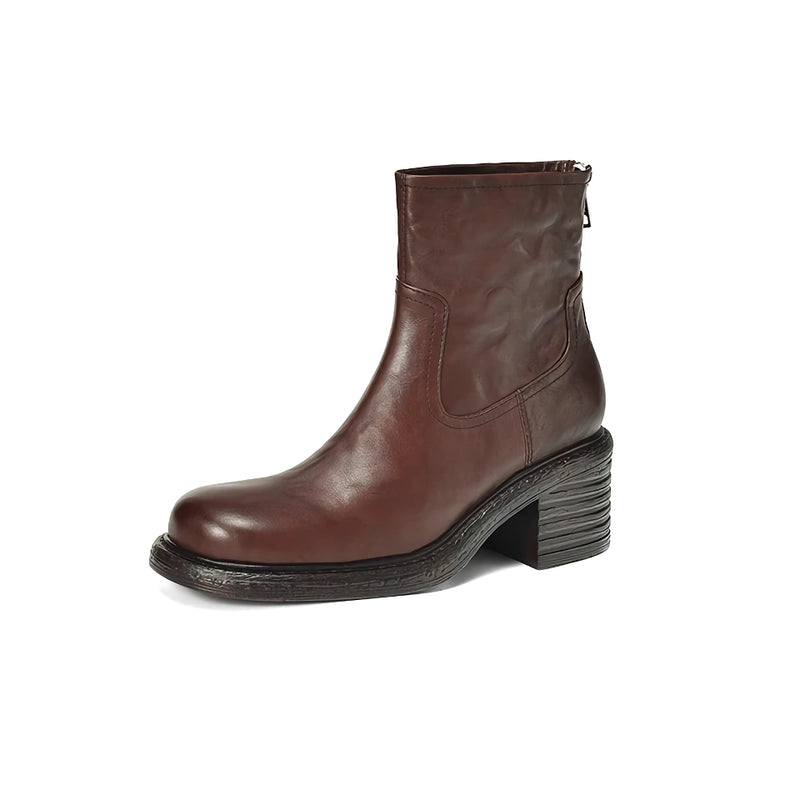 women's leather ankle boots, view 3 - MRSLM