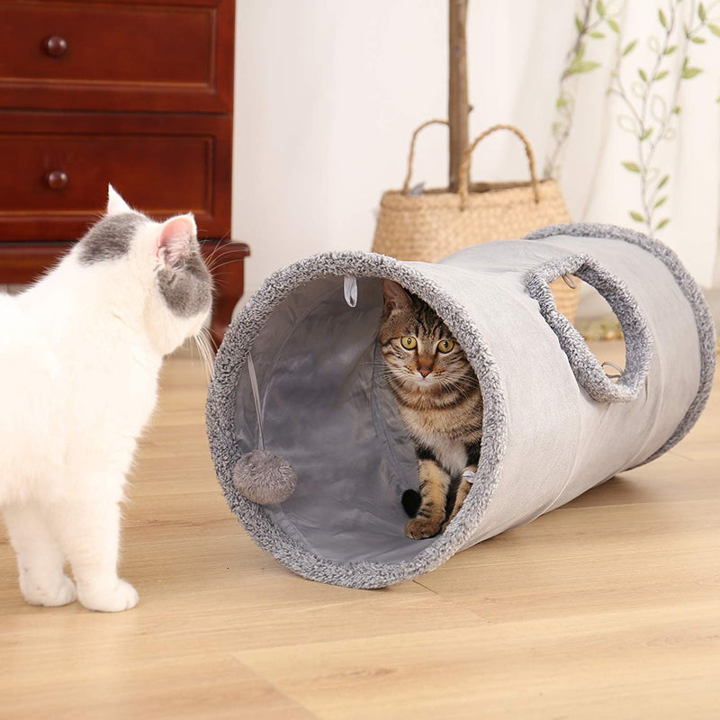 collapsible cat tunnel with crinkle suede, view 5 - MRSLM