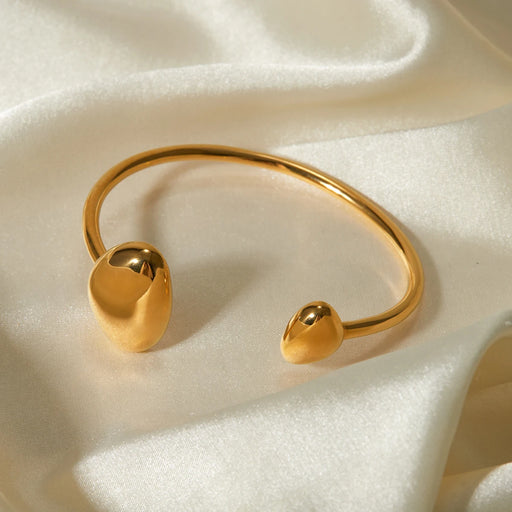 gold plated irregular open bangle - MRSLM