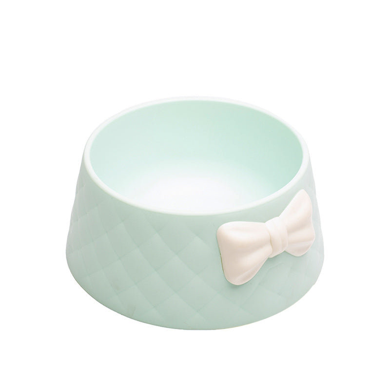 charming bowknot ceramic pet bowl, view 3 - MRSLM