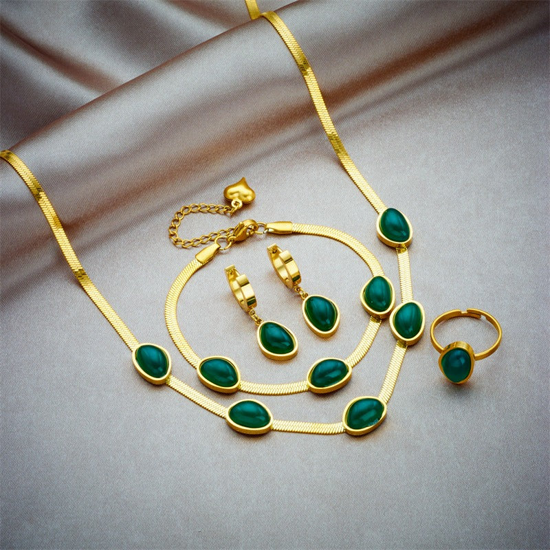snake chain jewelry set, view 2 - MRSLM