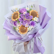 knitted wool flower bouquet, view 4 - MRSLM