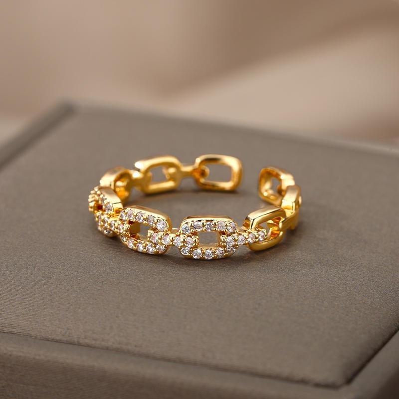 cubic zirconia chain ring, view 4 - MRSLM