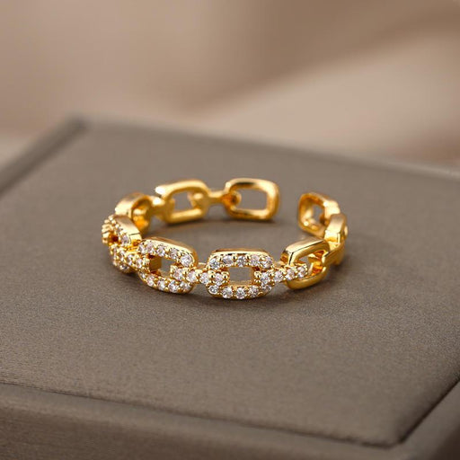 cubic zirconia chain ring - MRSLM