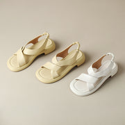 handmade leather chunky heel sandals, view 19 - MRSLM