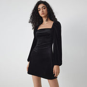 velvet square neck mini dress - MRSLM