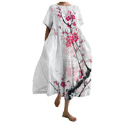 women's round neck 3D print dress, view 5 - MRSLM