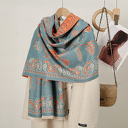 cashmere floral scarf, view 10 - MRSLM