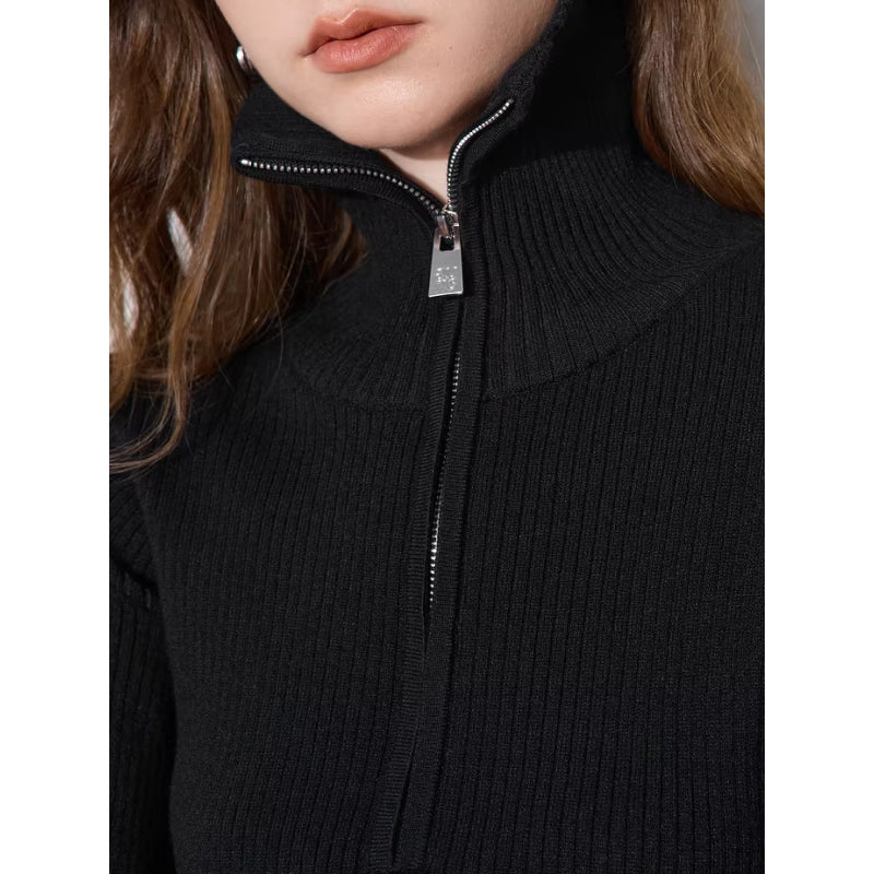 a-line slim waist knitted dress, view 6 - MRSLM