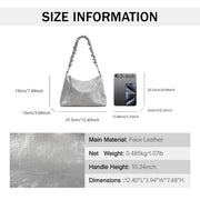women's silver pu shoulder bag, view 9 - MRSLM