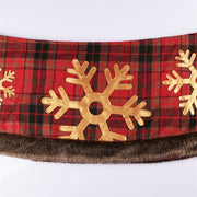 Christmas snowflake plaid tree skirt, view 5 - MRSLM