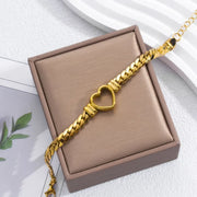 love heart cuban chain bracelet, view 3 - MRSLM