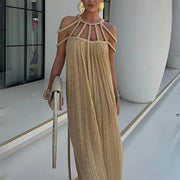 hollow out knitted beach dress, view 2 - MRSLM
