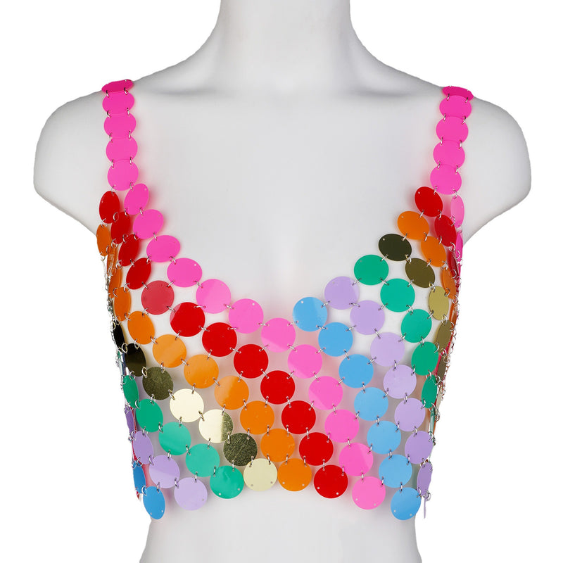women's sequin backless sling top, view 5 - MRSLM