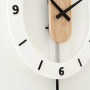 nordic modern solid wood wall clock, view 5 - MRSLM