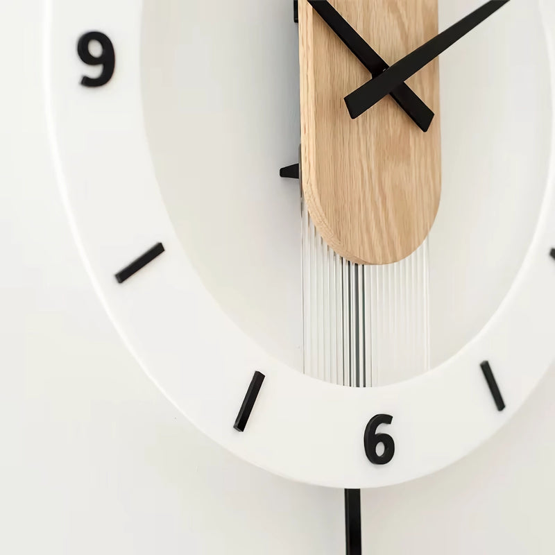 nordic modern solid wood wall clock, view 5 - MRSLM
