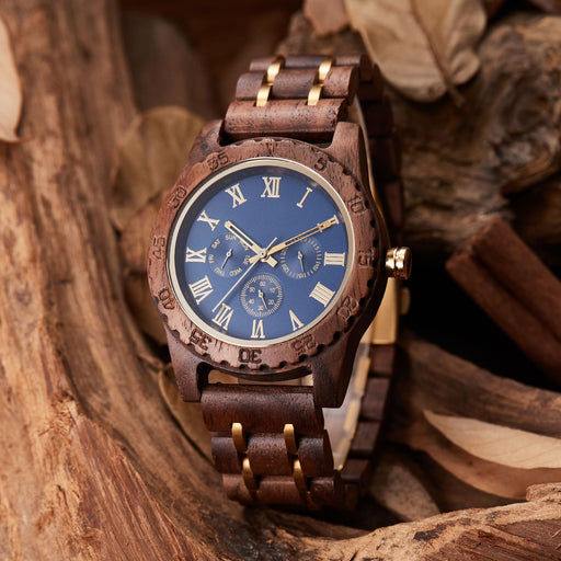 Retro walnut gold watch - MRSLM