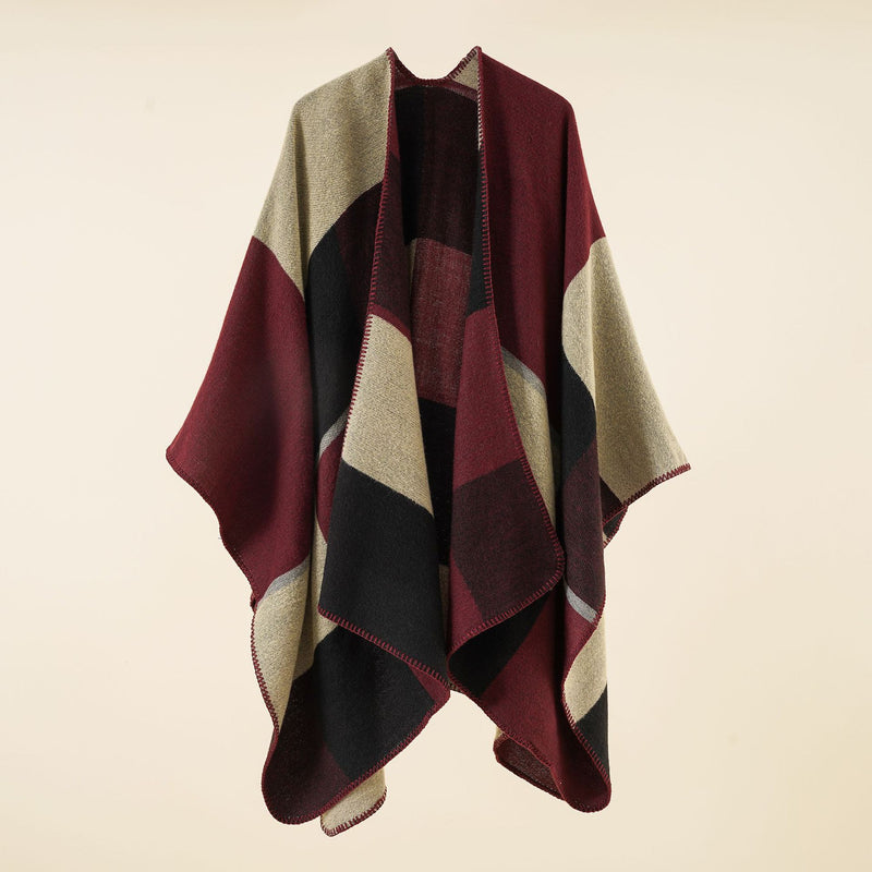 Oversized plaid acrylic scarf, view 3 - MRSLM