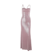 Slim fit camisole gown dress, view 5 - MRSLM