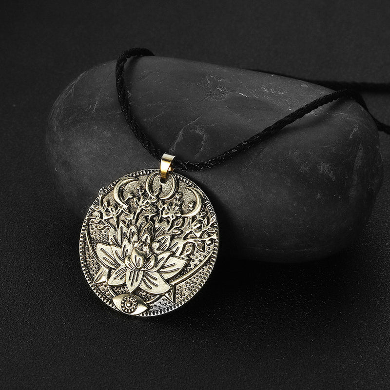 Lotus pendant necklace, view 2 - MRSLM