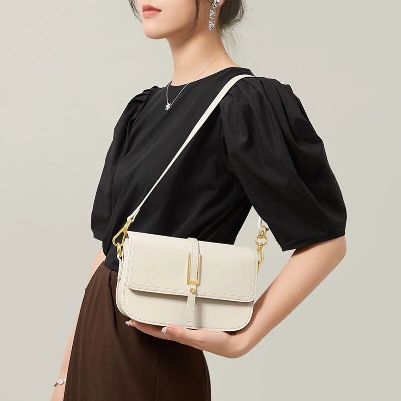 white leather crossbody bag, view 2 - MRSLM
