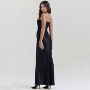 strapless sheath maxi dress, view 6 - MRSLM