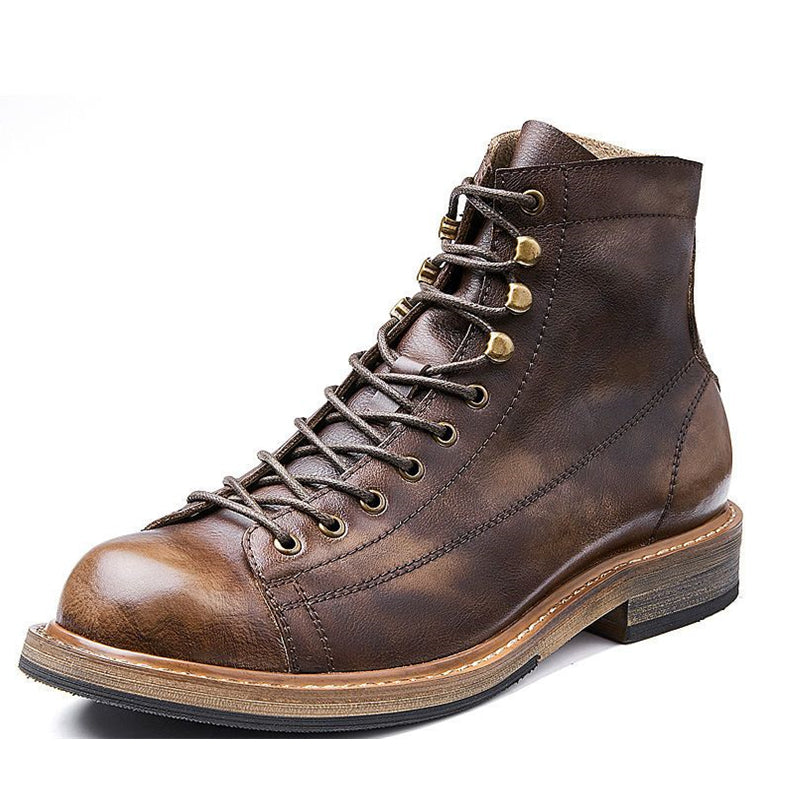 handmade british men's motorcycle leather boots, view 3 - MRSLM