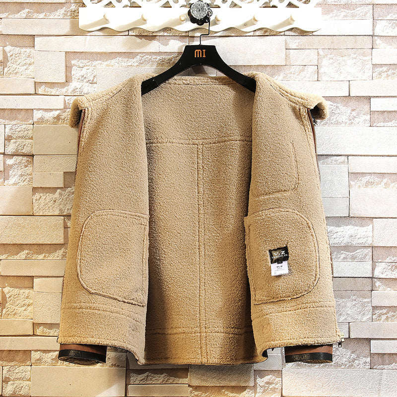 plus size faux suede jacket, view 3 - MRSLM