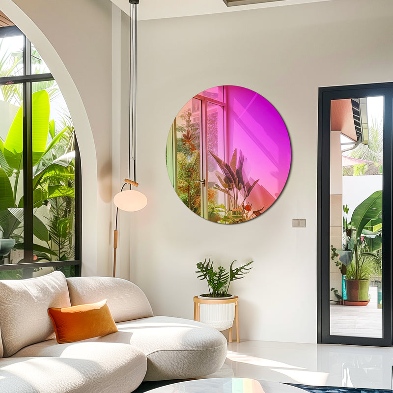 colorful gradient round wall mirror, view 6 - MRSLM