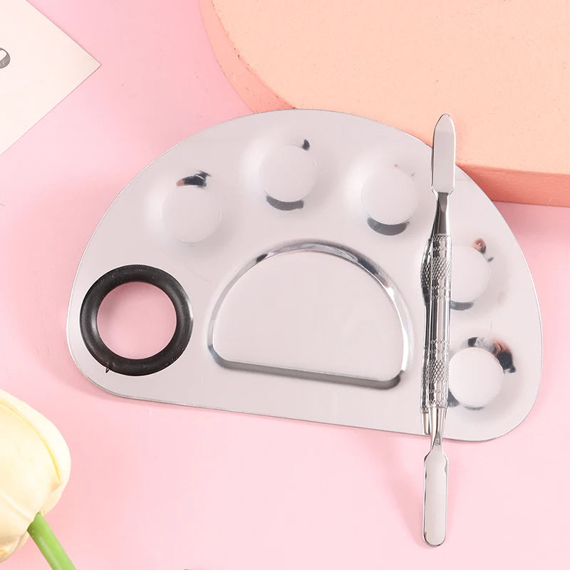stainless steel makeup and nail art mixing palette, view 7 - MRSLM