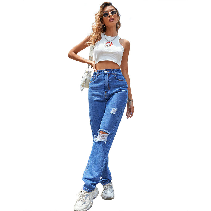 Fashion Trend Denim Trousers Women's