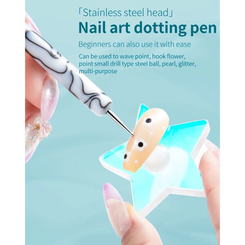 Double-ended nail art brush and dotting pen, view 5 - MRSLM