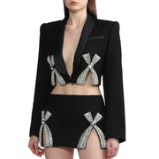 shawl collar blazer and skirt set - MRSLM